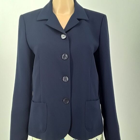 NWT Signature for You Lightweight Seasonless Navy Blue Blazer Size 8 - Picture 2 of 7